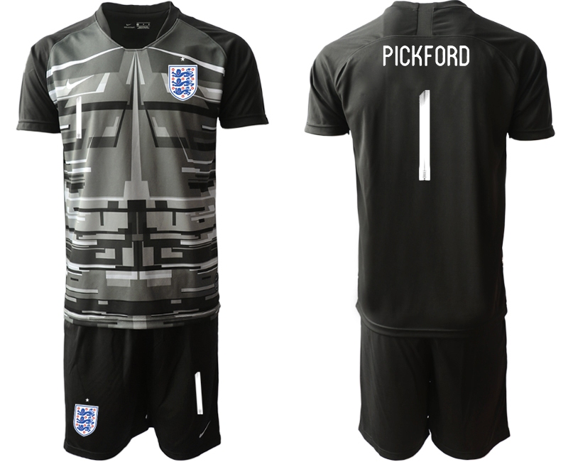 Men 2021 European Cup England black goalkeeper #1 Soccer Jersey->england jersey->Soccer Country Jersey